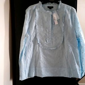New with tag; JCREW Bib long sleeve blouse.